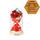 Preserved Rose in Glass Dome with LED Light, Personalized Wooden Base, Forever Roses Gift for Mom, Wife, Birthday, Anniversary, Christmas