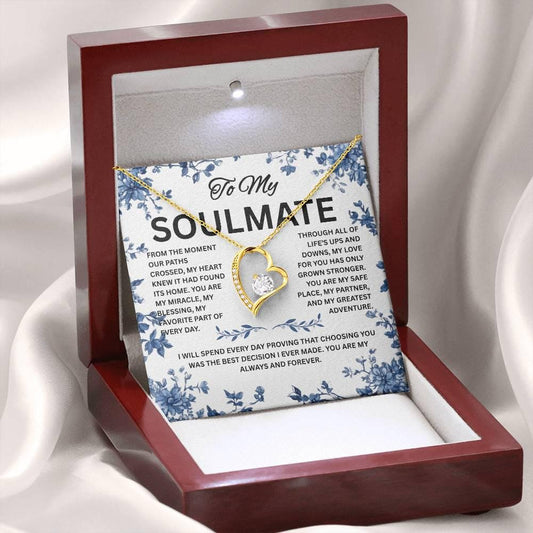 To My Soulmate Necklace with luxury box, Gift for Wife, To My Soulmate Romantic gift