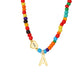 Colorful Beaded Initial Necklace with Engraved Heart Pendant, Custom Name or Date Necklace, Personalized Charm Jewelry, Trendy Gift for Her