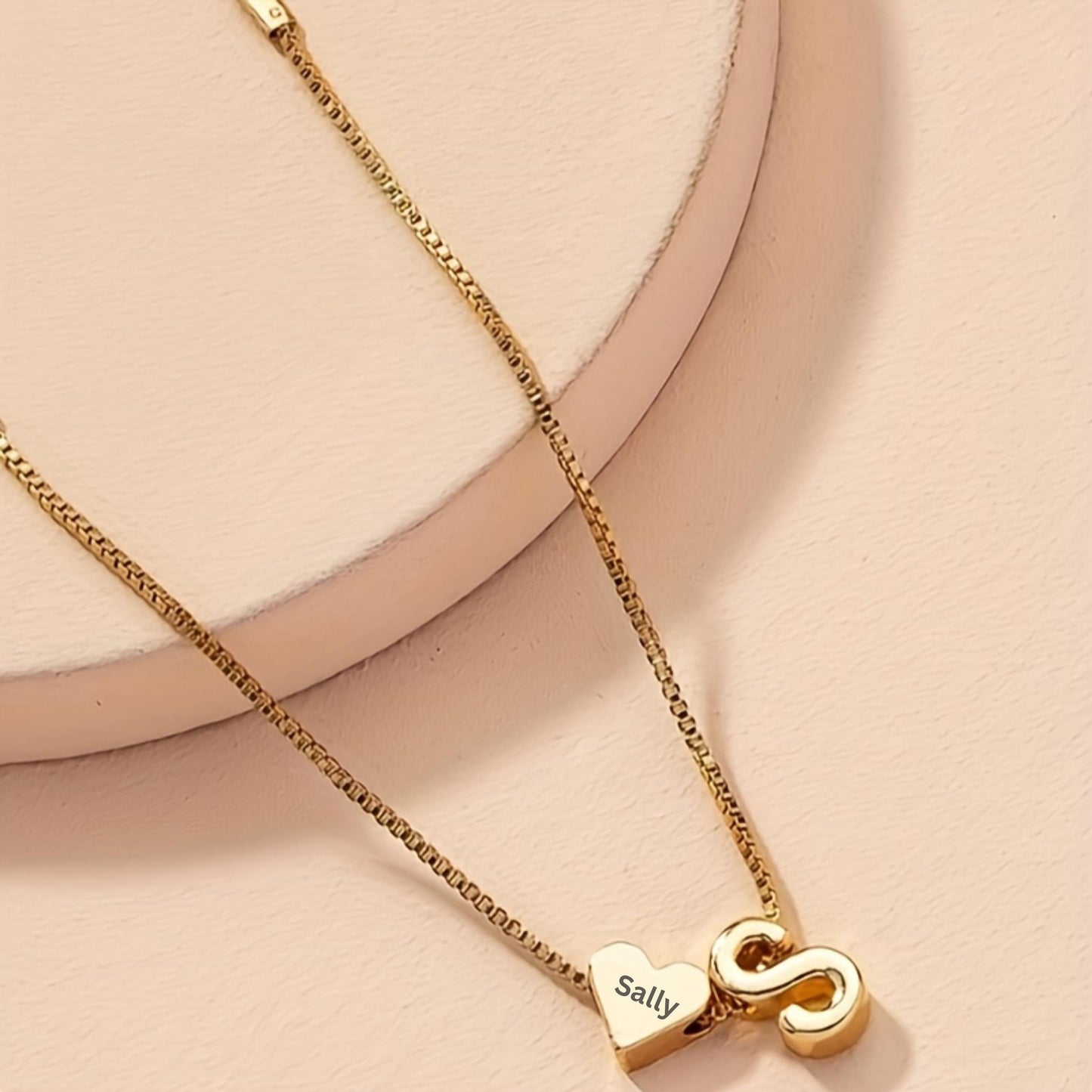 Personalized Initial Bracelet, Custom Initial Charm & Engraved Heart Pendant, Name Bracelet, Dainty Jewelry, Custom Gift for Her