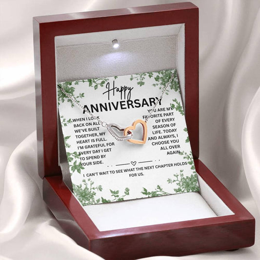 Anniversary Necklace for Wife with luxury box, 2 year wedding anniversary, 5th  7th 10th 20th year anniversary gift, heart necklace for her