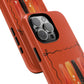 iPhone 17 Pro Max Orange Floral Brushstroke Tough Case, Coquette Aesthetic Protective Cover for iPhone 17 Pro Max 16 15 14