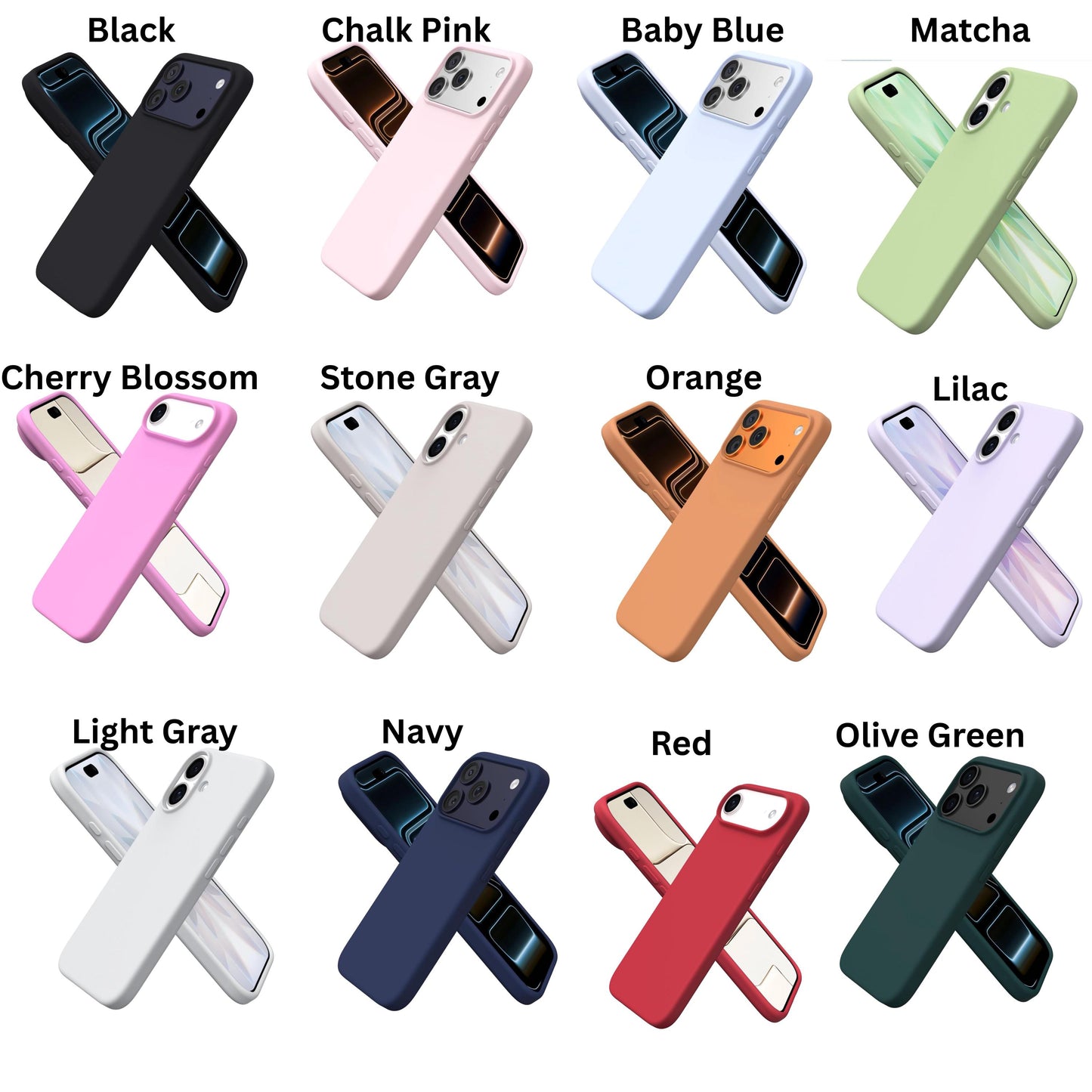 Custom Silicone iPhone 17 Case, Personalized Name or Initial Engraved Cover for iPhone 17 Air, 17 Pro & 17 Pro Max, iphone cover with name