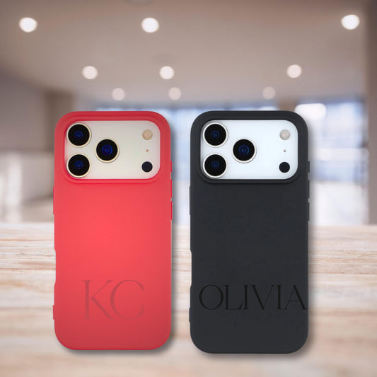 Custom Silicone iPhone 17 Case, Personalized Name or Initial Engraved Cover for iPhone 17 Air, 17 Pro & 17 Pro Max, iphone cover with name