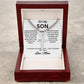 To My Son Necklace gift with box, Cross Cuban Link Necklace with Luxury Box for Son from Mom, Men's Jewelry gift for him