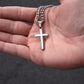 To My Son Necklace gift with box, Cross Cuban Link Necklace with Luxury Box for Son from Mom, Men's Jewelry gift for him