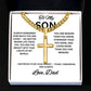To My Son Cross Necklace, Cuban Link Necklace for Son from Dad