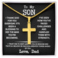 Cross necklace for Son with Luxury Box with LED light, To My Son Neck chain from Dad