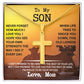 Son Necklace from Mom, Cross Necklace for Men with luxury Box
