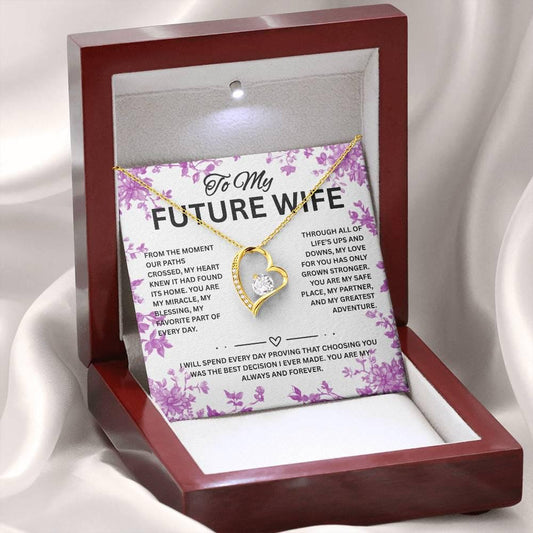 Future Wife Necklace with luxury Box, Jewelry gift for wife, fiance gift, wife to be gift, wedding gift wife, heart necklace with message