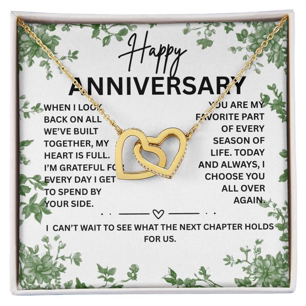 Anniversary Necklace for Wife with luxury box, 2 year wedding anniversary, 5th  7th 10th 20th year anniversary gift, heart necklace for her