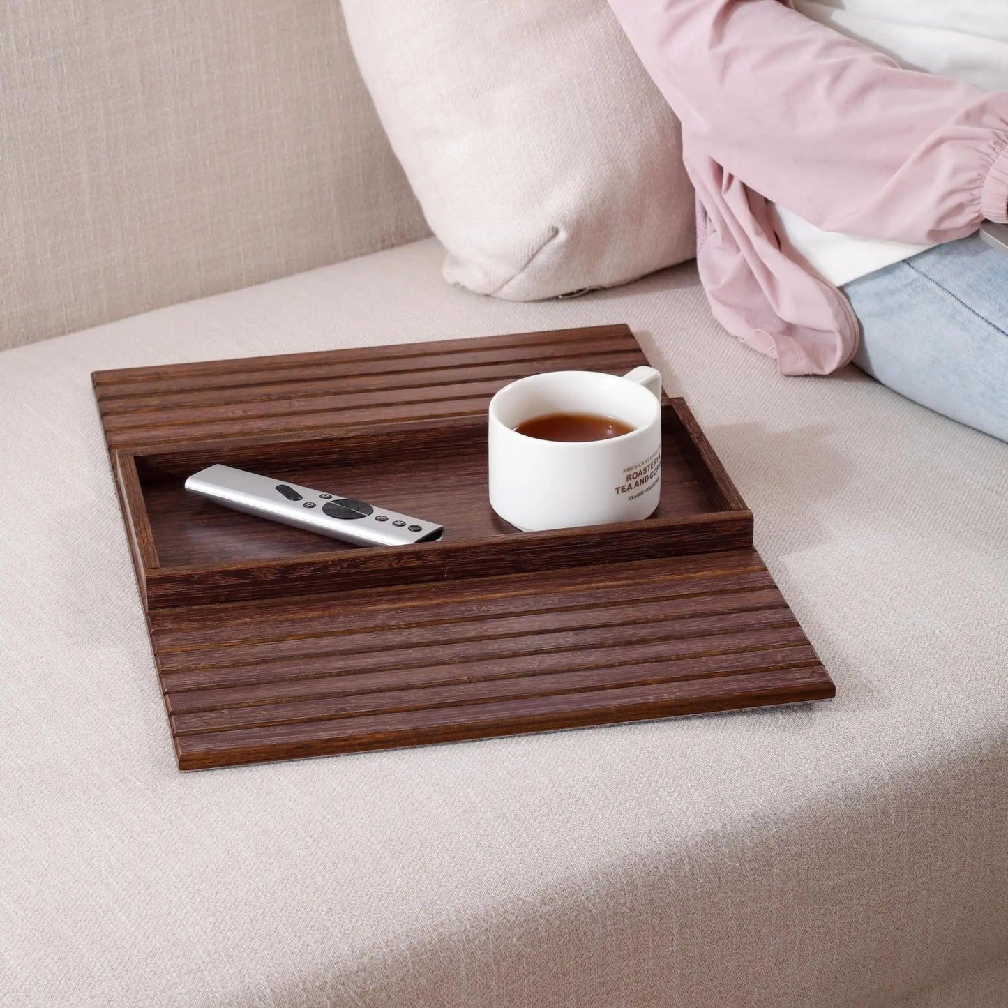 Custom Sofa Armrest Tray, Custom Engraved Couch Arm Table for Drinks & Snacks, Foldable Wooden Couch Tray Gift for Couples Home