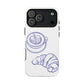 Coffee & Croissant Phone Case, Tough Magnetic Case for iPhone 17 16 15 14 Pro Max, phone cover compatible with MagSafe, Coffee Lover Gift