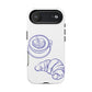 Coffee & Croissant Phone Case, Tough Magnetic Case for iPhone 17 16 15 14 Pro Max, phone cover compatible with MagSafe, Coffee Lover Gift