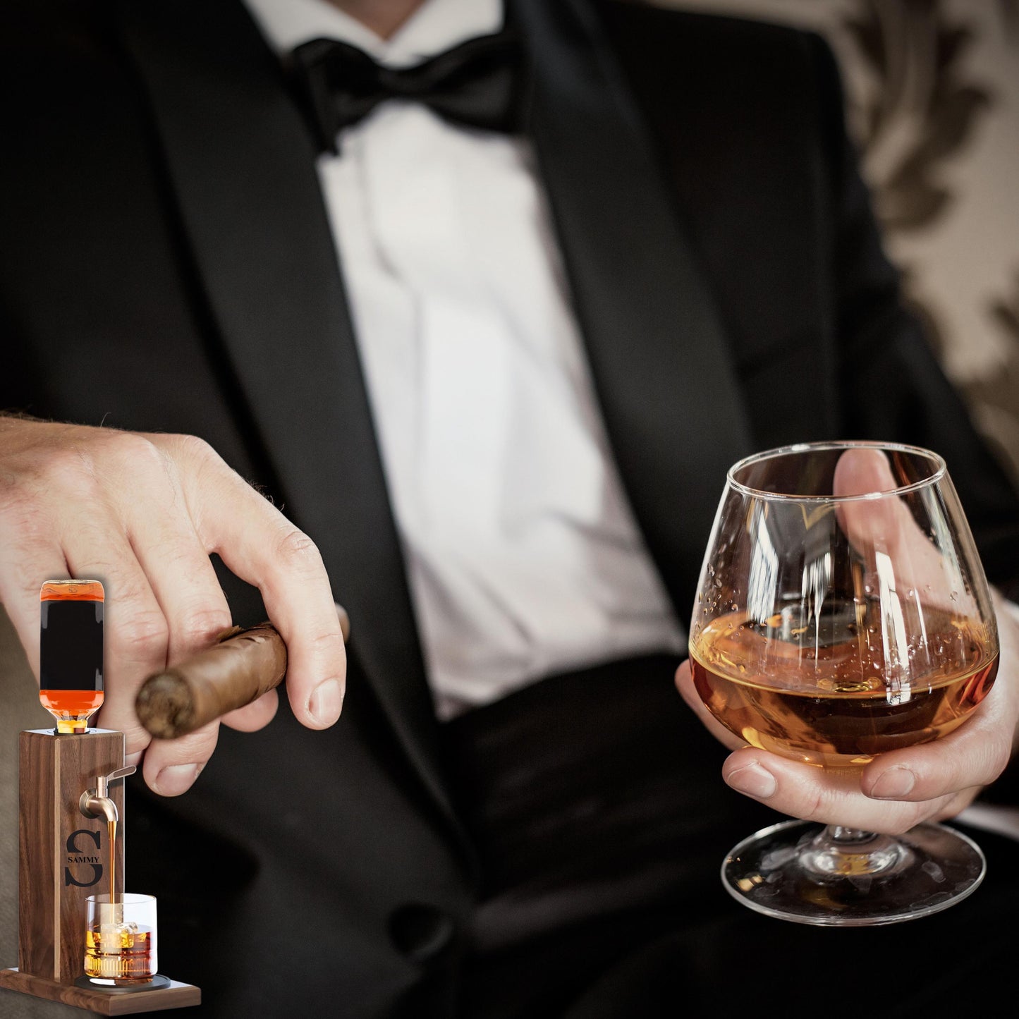 Personalized Wooden Liquor Dispenser, Custom Whiskey & Bourbon Tap, Wine Bottle Dispenser Gift for Men, Home Bar Decor, Fathers Day Gift