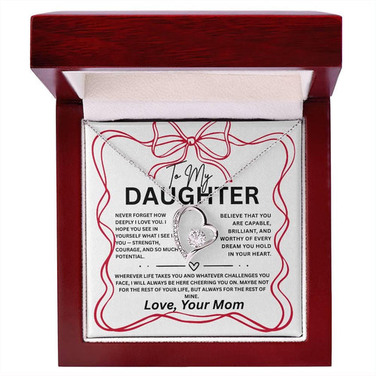 To My Daughter Necklace From Mom, Daughter Necklace with box, daughter birthday gift, jewelry for her