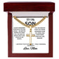 To My Son Necklace gift with box, Cross Cuban Link Necklace with Luxury Box for Son from Mom, Men's Jewelry gift for him