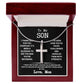 To My Son Necklace with Gift Box, Cross necklace for Son from Mom, Men's Jewelry