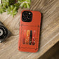 iPhone 17 Pro Max Orange Floral Brushstroke Tough Case, Coquette Aesthetic Protective Cover for iPhone 17 Pro Max 16 15 14