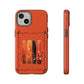 iPhone 17 Pro Max Orange Floral Brushstroke Tough Case, Coquette Aesthetic Protective Cover for iPhone 17 Pro Max 16 15 14