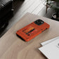 iPhone 17 Pro Max Orange Floral Brushstroke Tough Case, Coquette Aesthetic Protective Cover for iPhone 17 Pro Max 16 15 14