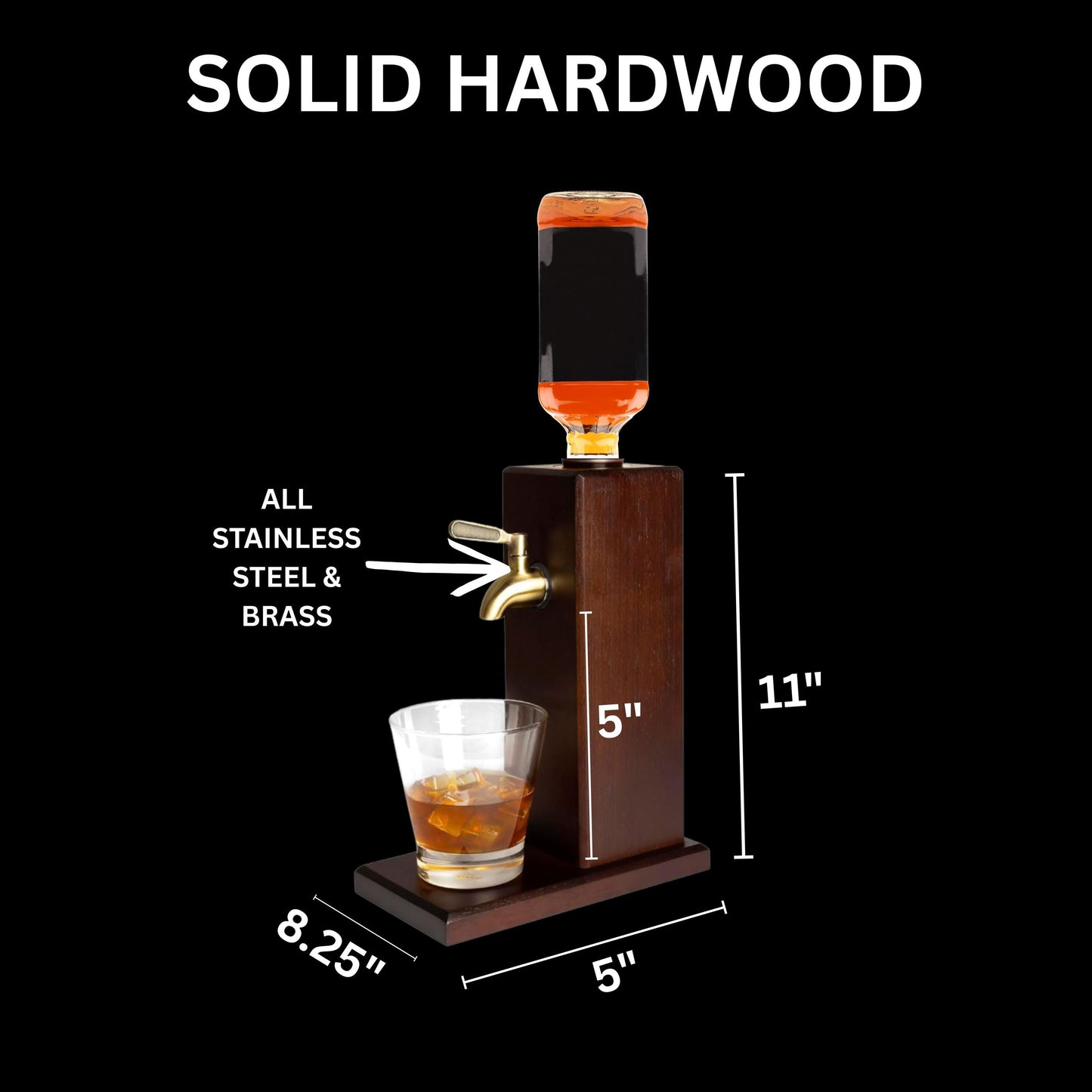Custom Engraved Wooden Whiskey Dispenser, Personalized Liquor Tap Gift for Men, Whiskey Bar Accessory, Groomsmen Gift, Fathers Day Gift