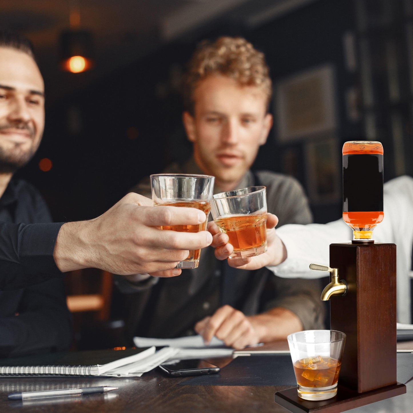 Custom Engraved Wooden Whiskey Dispenser, Personalized Liquor Tap Gift for Men, Whiskey Bar Accessory, Groomsmen Gift, Fathers Day Gift