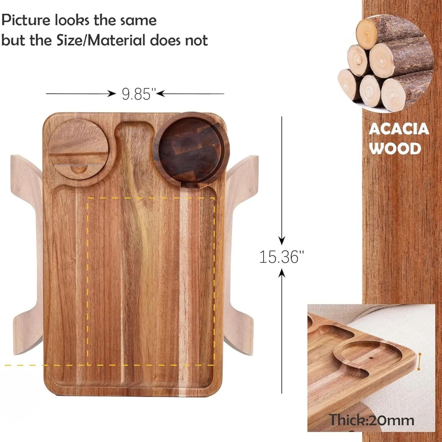 Custom Wooden Sofa Armrest Tray, Custom Engraved Couch Cup Holder & Organizer, Unique Gift for Mom or Dad Friend, Homeowner New Home Gift