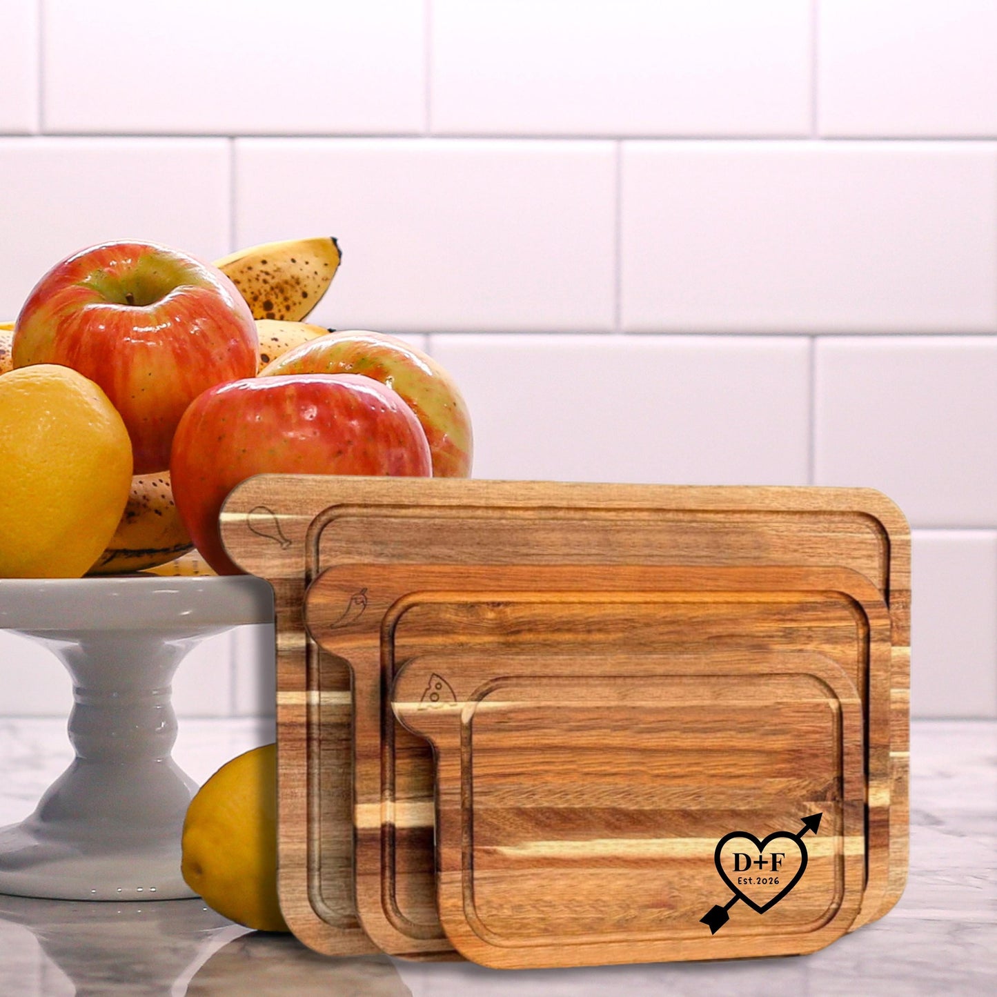 Personalized Cutting Board with Juice Groove, 3pc set Custom Wooden Boards, Engraved Cheese Board, Wedding Gift for her, New House gift