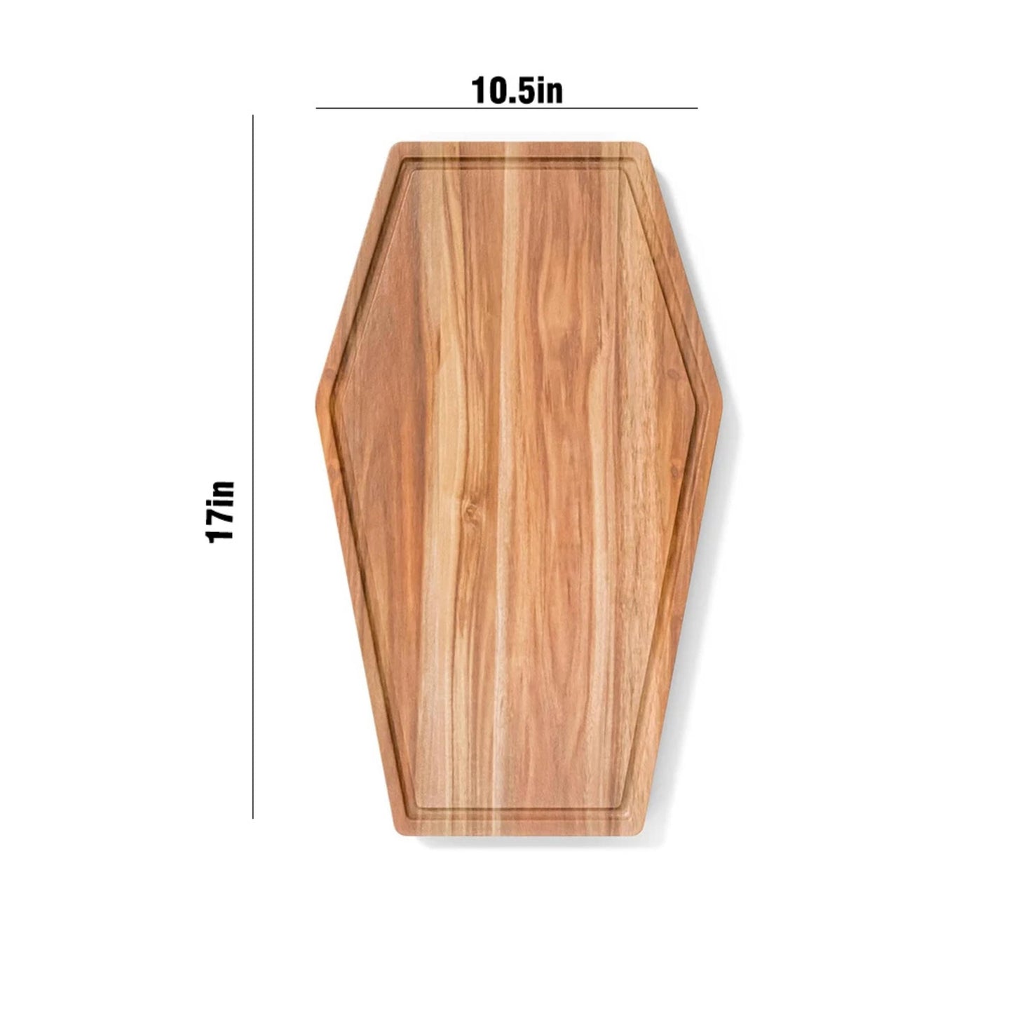 Personalized Coffin Shaped Charcuterie Board, Engraved Acacia Wood Cutting Board, Gothic Halloween Serving Tray, Custom Horror Kitchen Gift