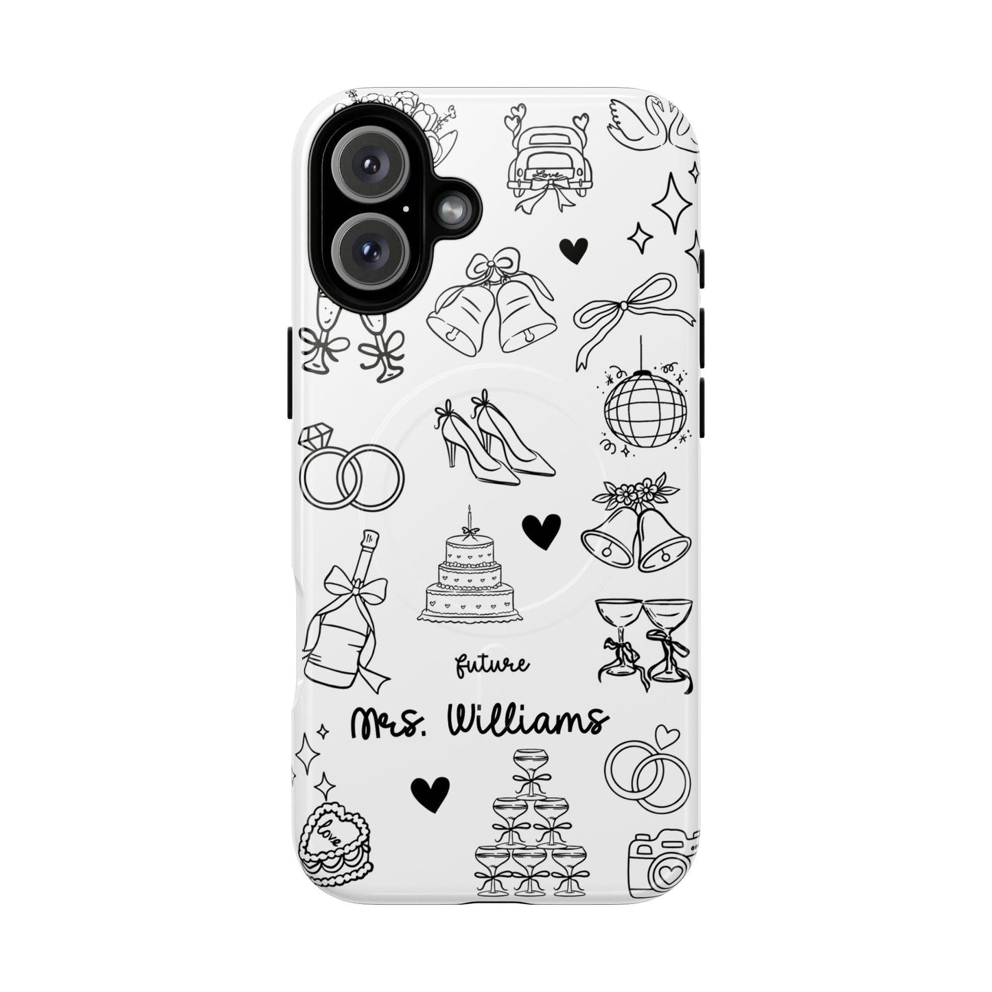Custom Future Mrs iPhone 17 Case compatible with Magsafe, Bride to Be Tough Magnetic Case, Bride phone cover for iPhone 17 16 15 14