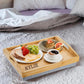 Personalized Breakfast Tray with Detachable Cushion, Custom Engraved Bed Tray with Handle, Cozy Lap Tray, Wedding or Housewarming Gift