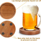 Personalized Wooden Coaster Set with Metal Holder, Custom Engraved Drink Coaster for Home, Wedding Gift, Housewarming Gift, Rustic Bar Decor