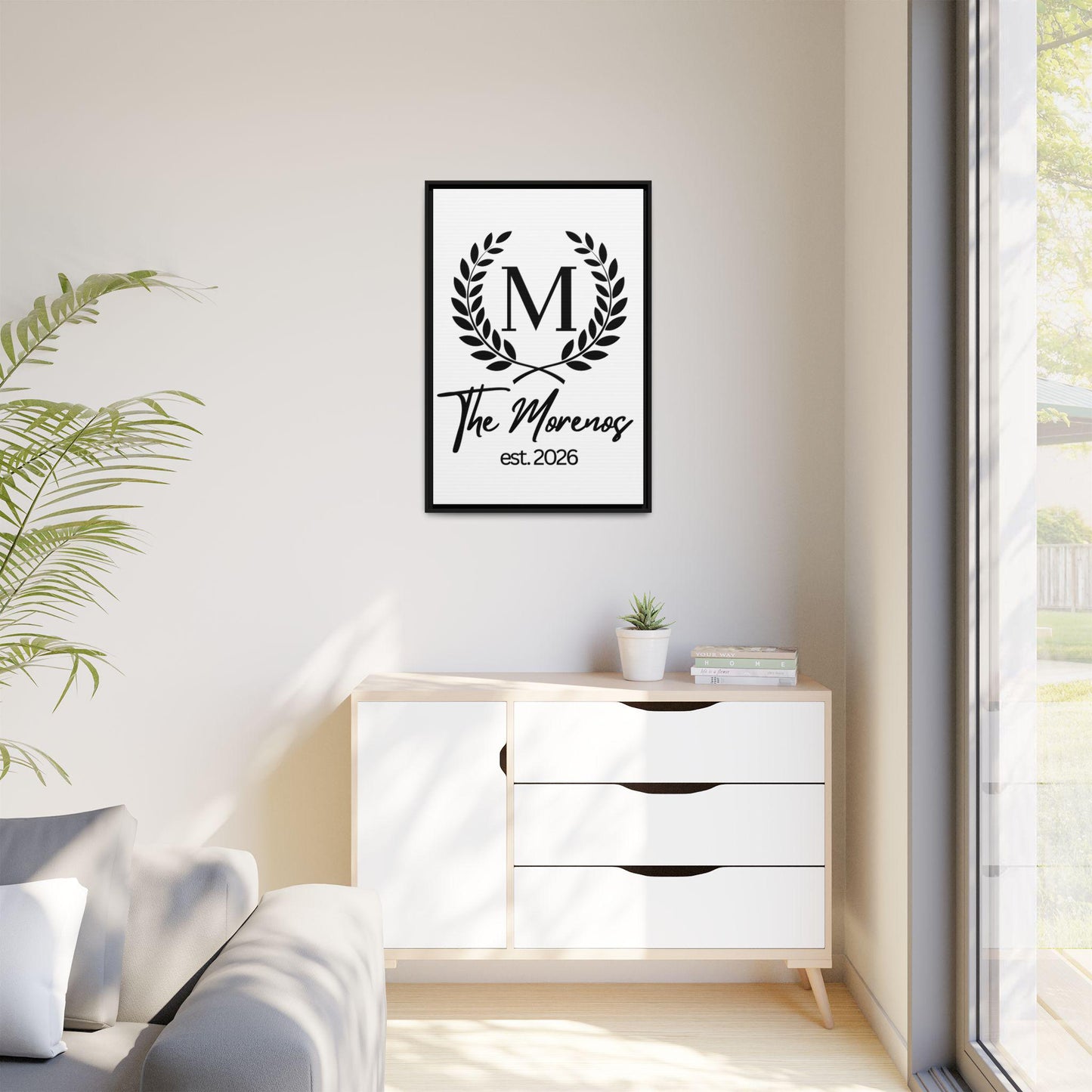 Personalized Family Name Wall Art with Frame, Custom Last Name Sign, Minimalist Home Décor, Wedding  Housewarming Gift,Canvas Board Monogram