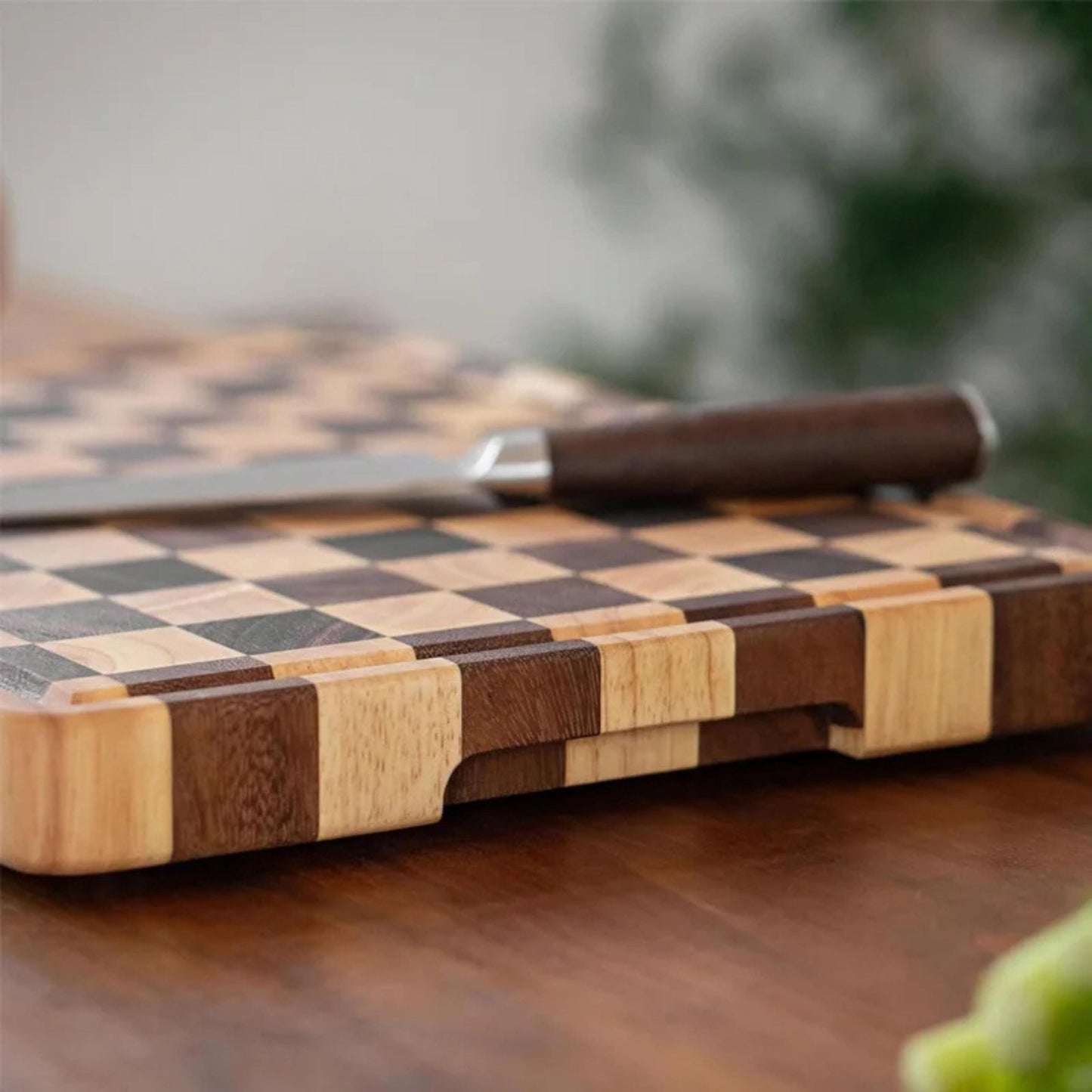 Custom Cutting Board with Juice Grooves, Personalized Checkered Charcuterie Board, Engraved Cheese Board,Wedding Gift for her, New Home Gift