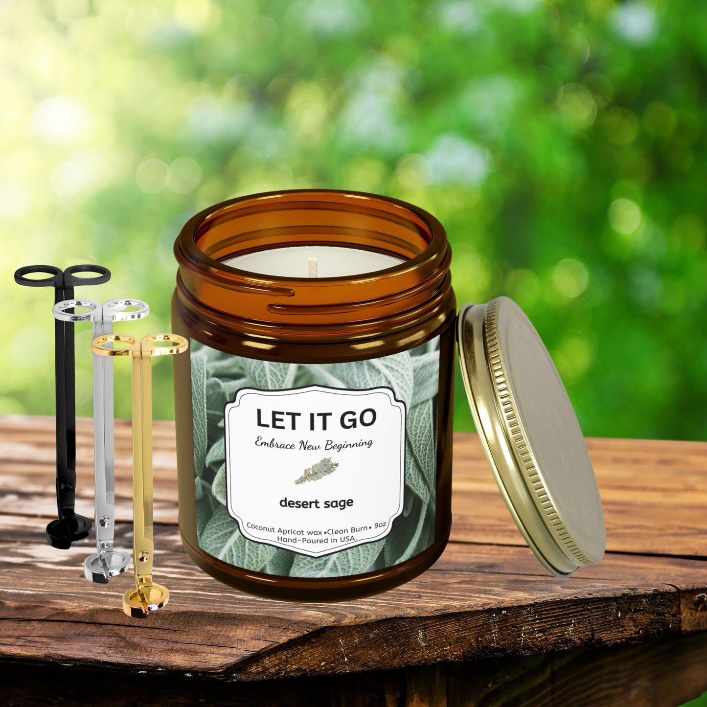 Mood Candle and Wick Trimmer Gift Set, Coconut Apricot Wax Candles, Scented Candles for Relaxation & Self-Care Gift for Her or Him