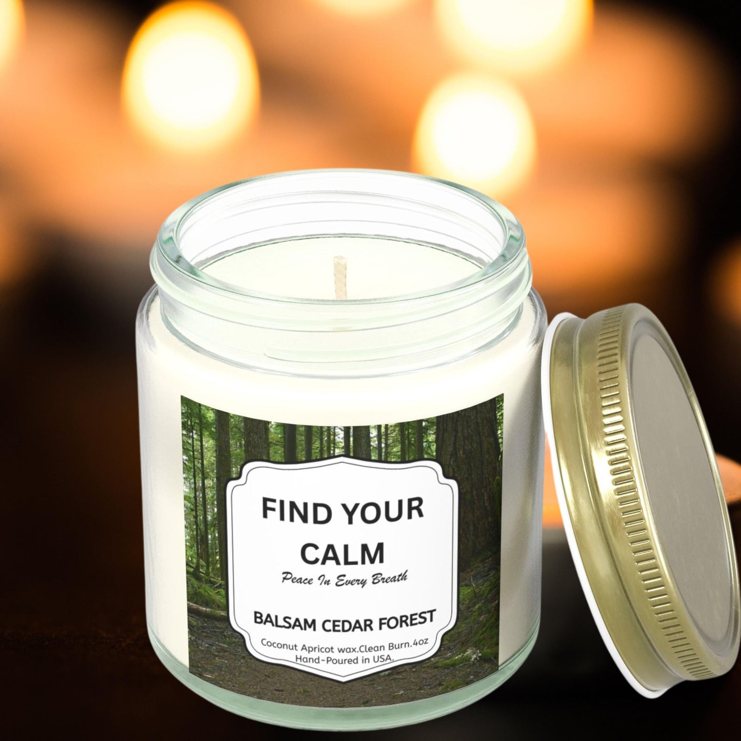 Mood Candle and Wick Trimmer Gift Set, Coconut Apricot Wax Candles, Scented Candles for Relaxation & Self-Care Gift for Her or Him