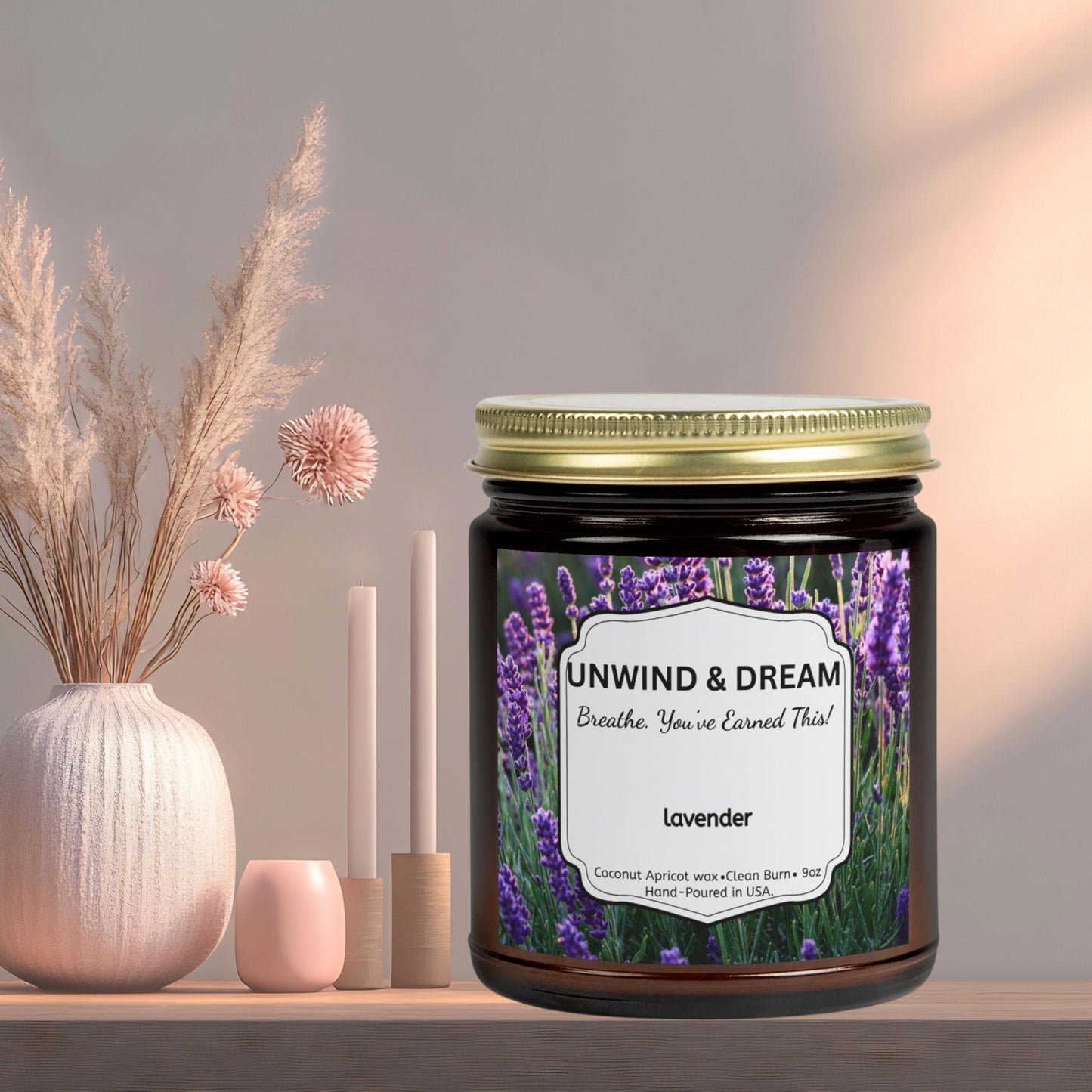 Mood Candle and Wick Trimmer Gift Set, Coconut Apricot Wax Candles, Scented Candles for Relaxation & Self-Care Gift for Her or Him