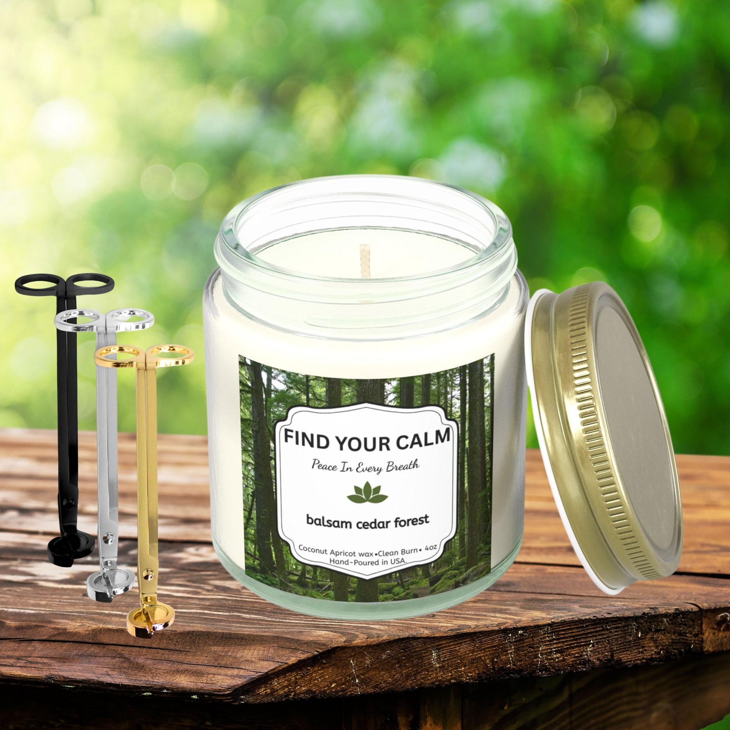 Mood Candle and Wick Trimmer Gift Set, Coconut Apricot Wax Candles, Scented Candles for Relaxation & Self-Care Gift for Her or Him