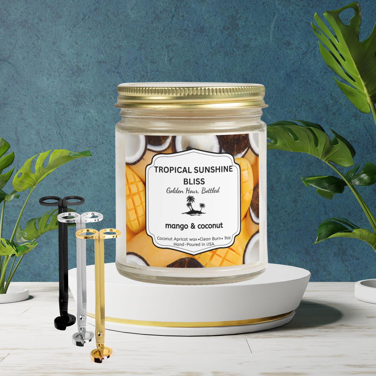 Mood Candle and Wick Trimmer Gift Set, Let It Go Candle, Fresh Start Gift, Relaxation & Self-Care Candle Gift for Her or Him, 4oz 9oz candle