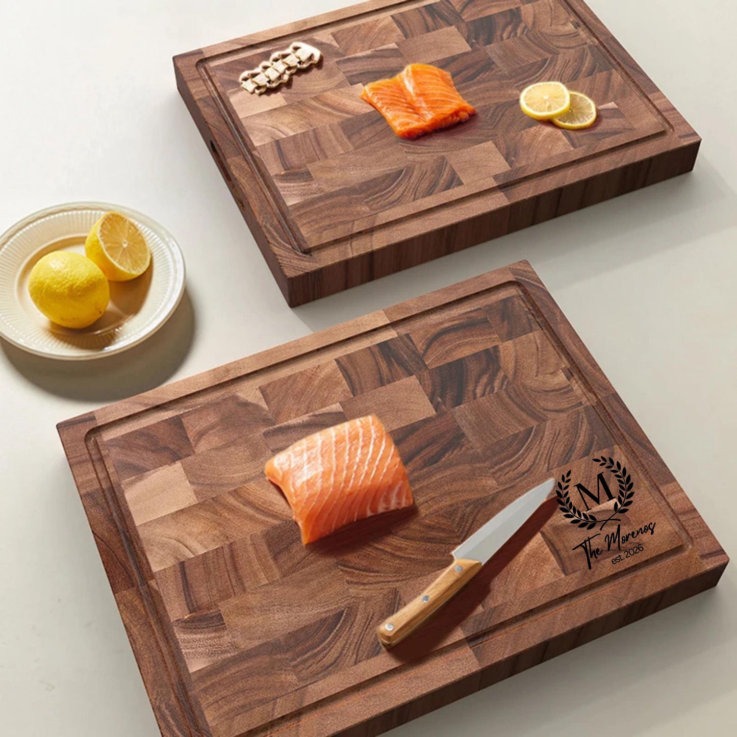 Custom Cutting Board with Juice Grooves Custom Walnut Charcuterie Board, Engraved Cheese Board, Wedding Gift for her, Housewarming gift