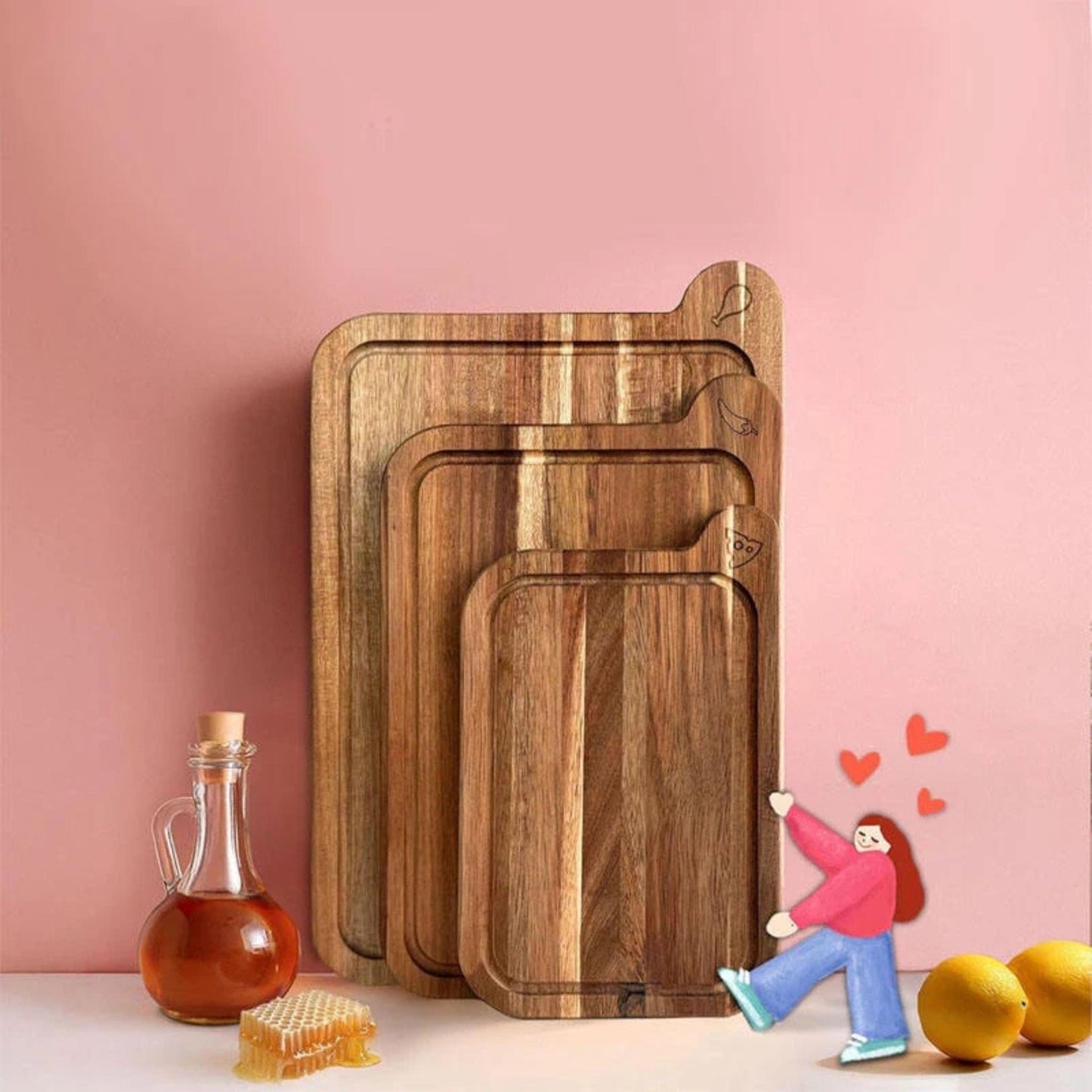Personalized Cutting Board with Juice Groove, 3pc set Custom Wooden Boards, Engraved Cheese Board, Wedding Gift for her, New House gift