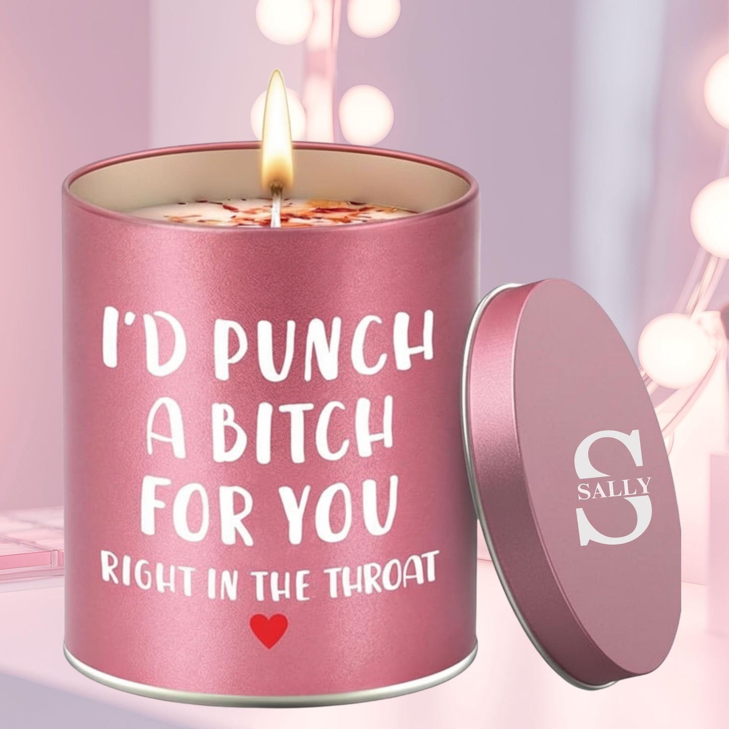 Personalized I'd Punch a Bitch For You Candle, Best Friend Gift, Funny Candle Gift, Sassy Gift for Her, 9 oz Soy Wax Scented Candle Gag Gift
