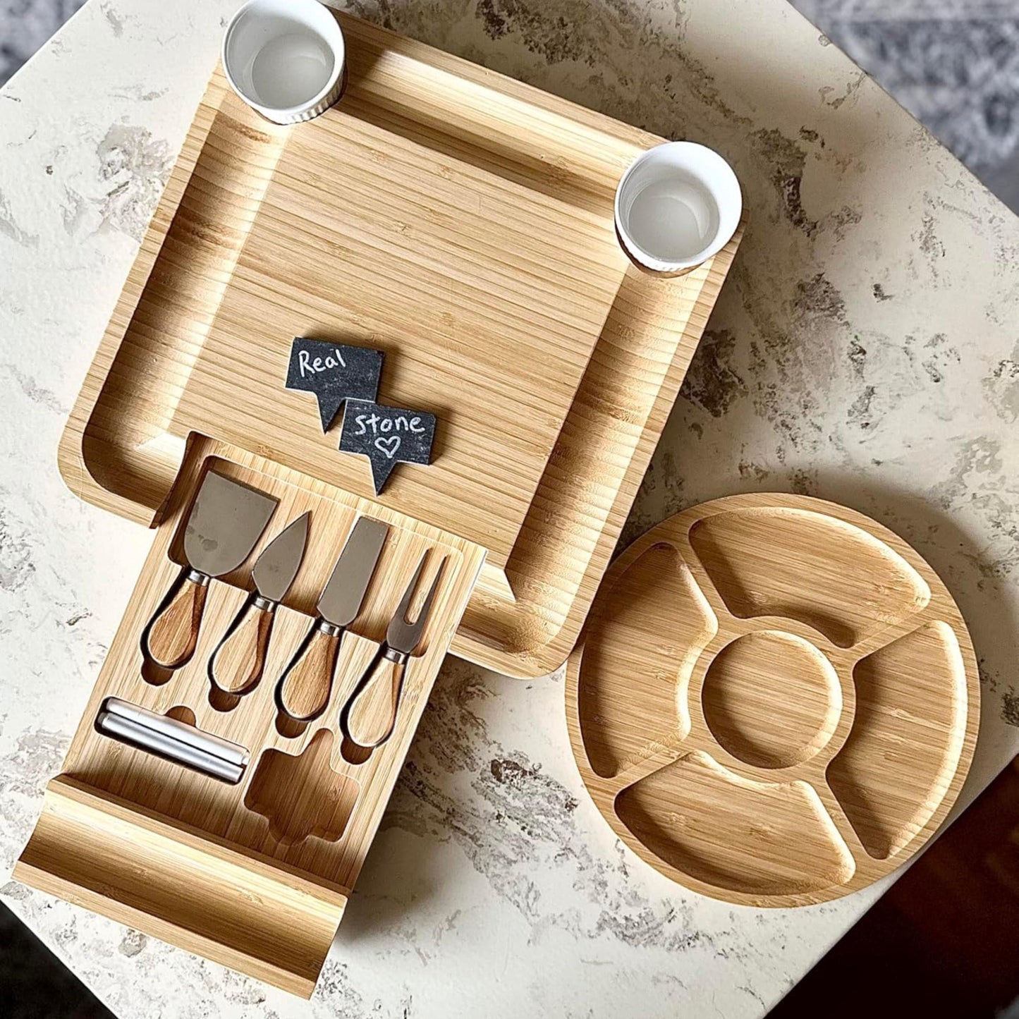 Personalized Charcuterie Board with Accessories, 5 year Anniversary Gift, Custom Engraved Cheese Board & Platter, 5th Wedding Anniversary