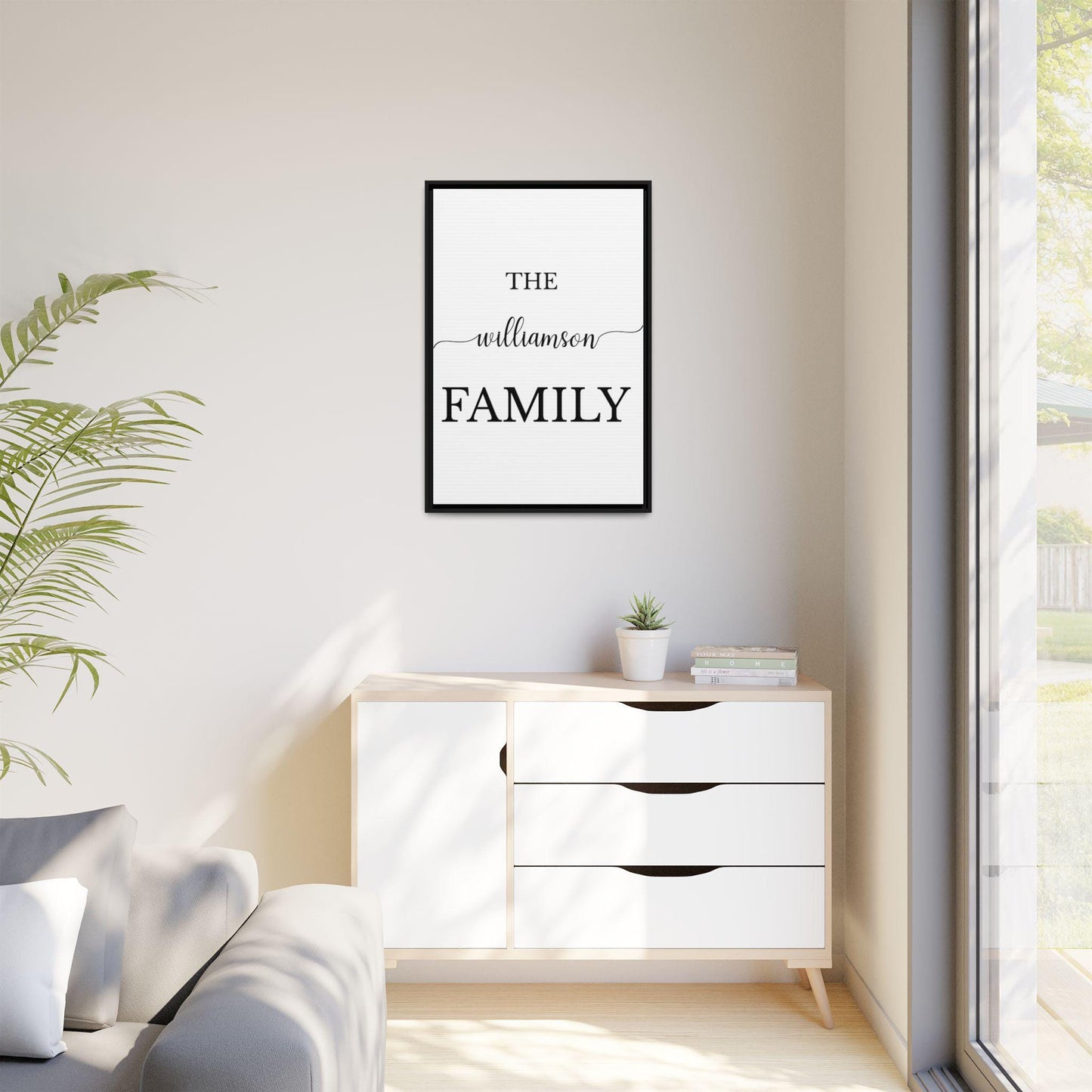 Personalized Family Name Framed Canvas, Custom Last Name Wall Art, Minimal Family Sign, Wedding or Housewarming Gift, New Home Decor