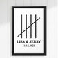 Personalized 5 Year Anniversary Wall Art, 5th year Wedding Anniversary, 5 Years Married Gift, Framed Canvas Print for Couple, Minimalist Art