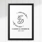 Personalized Monogram Wall Art, Custom Names Initials & Year poster, Framed Canvas Print, Wedding Gift, New Home Decor, Anniversary Keepsake