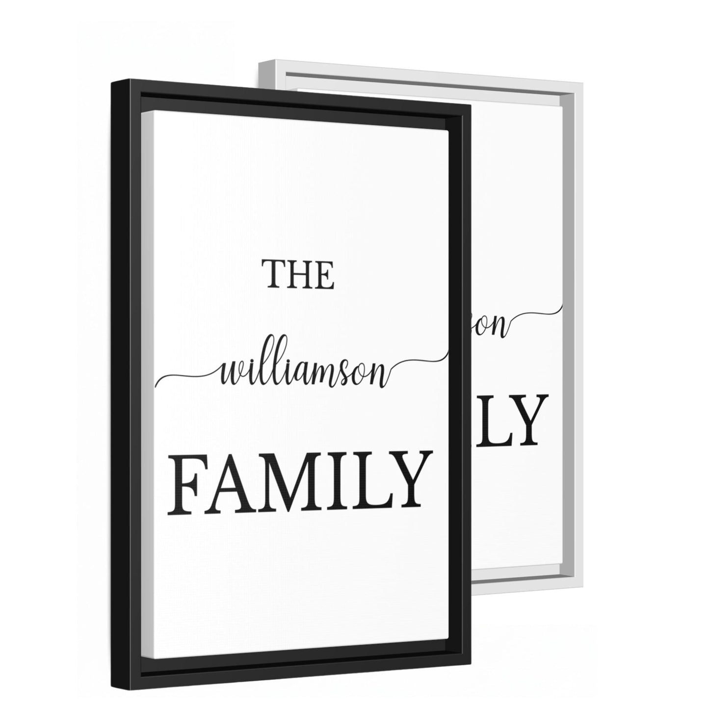 Personalized Family Name Framed Canvas, Custom Last Name Wall Art, Minimal Family Sign, Wedding or Housewarming Gift, New Home Decor