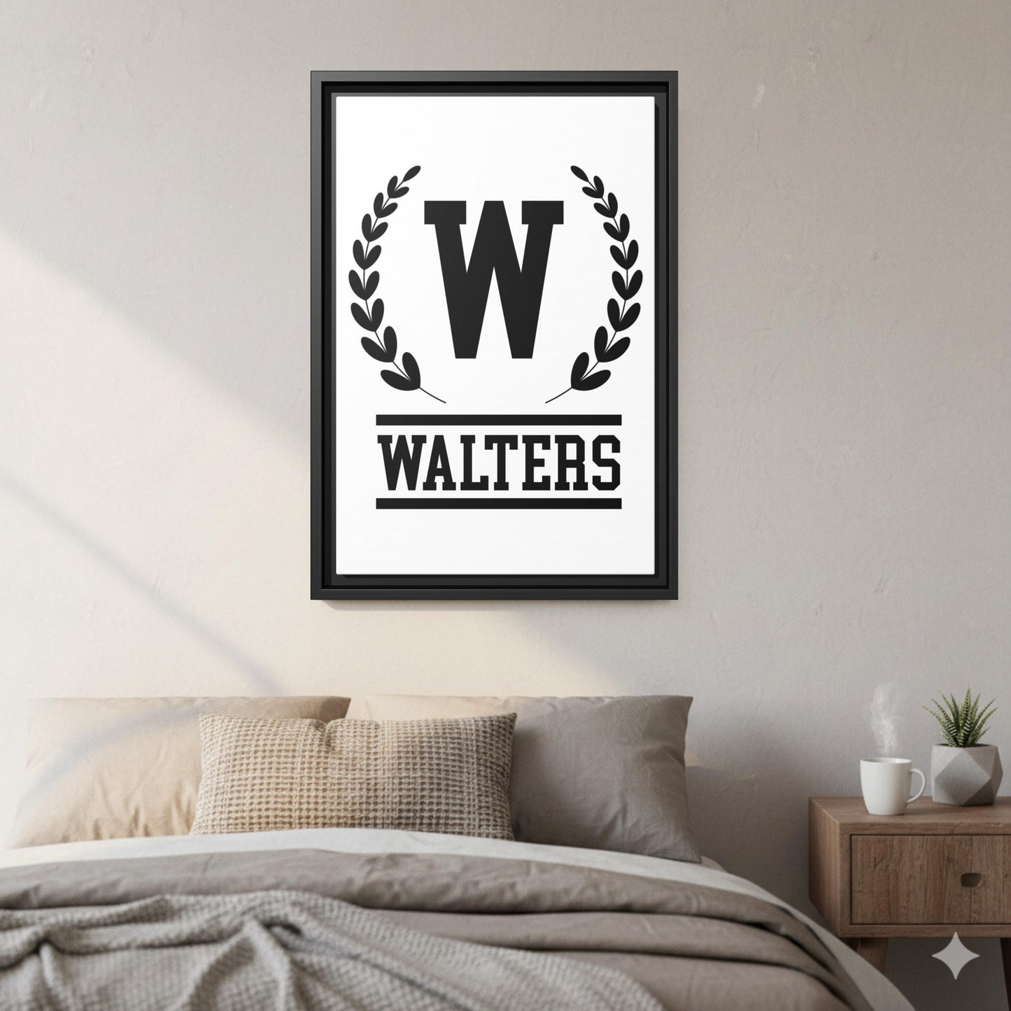 Framed Custom Last Name Wall Art | Minimalist Family Name Canvas | Personalized Monogram Home Decor | Housewarming Gift | Family Gift