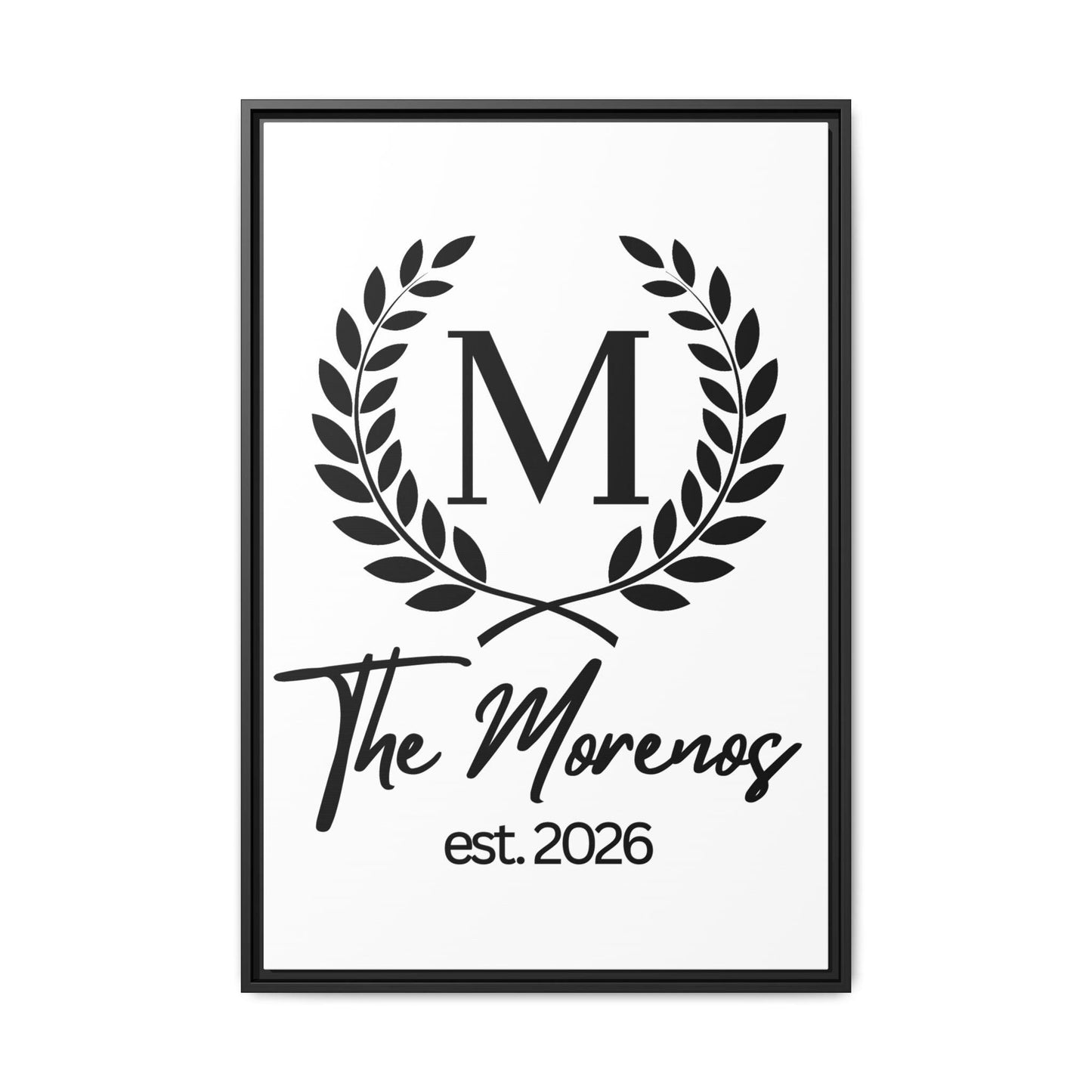 Personalized Family Name Wall Art with Frame, Custom Last Name Sign, Minimalist Home Décor, Wedding  Housewarming Gift,Canvas Board Monogram